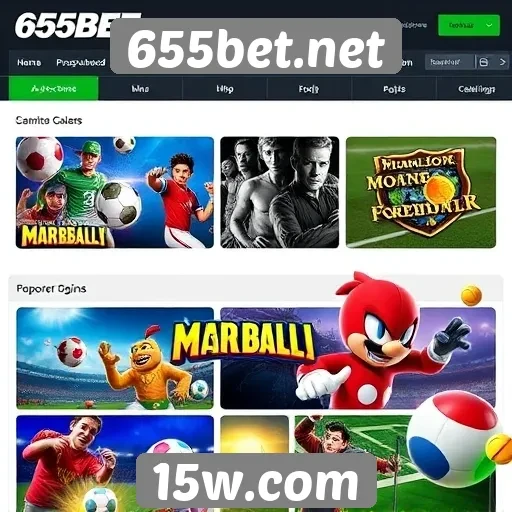 Variedade de jogos disponíveis na plataforma 655bet.net